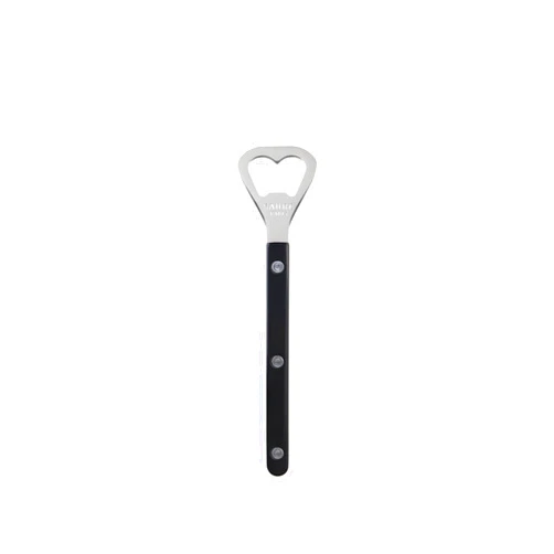 Sabre Paris - Bottle Opener 6.5 inches - Bistrot Collection - Perfect for Opening Beer Bottles - Stainless Steel & Nylon - Dishwasher Safe - Black - Brilliant Finish