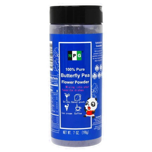 NPG 100% Pure Blue Butterfly Pea Flower Powder 7 oz(198 g), All Natural Non GMO Blue Food Coloring Powder Rich in Antioxidants,Caffeine Free Gluten Free Vegan