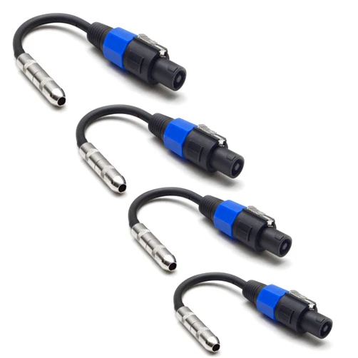 Seismic Audio 4 Pack-1/4 TS Female to Speakon Adapter Patch Speaker Cable (SAPT56-4Pack)