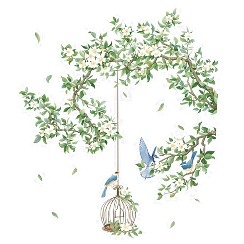 BWCXXZH White Flower Wall Stickers, Removable DIY Romantic Cherry Blossom Tree Wall Murals Peel and Stick Wall Art Stickers Home Decor for Gilrs Bedroom Nursery Rooms Living Room