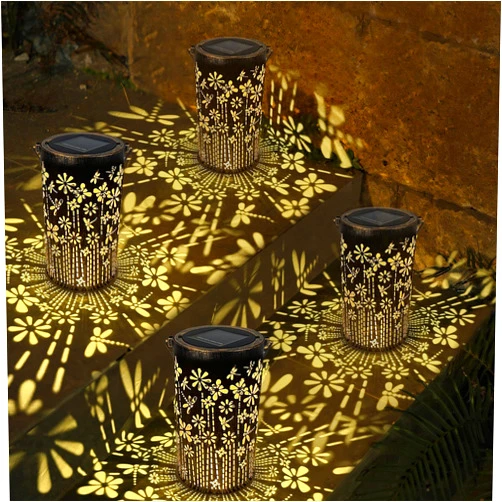 SyouHome Solar Lanterns Outdoor Waterproof, 4 Pack Dragonfly Hanging Solar Lantern, Gardening Gifts for Women Mom Grandma, Outdoor Solar Lantern for Yard Patio Pathway