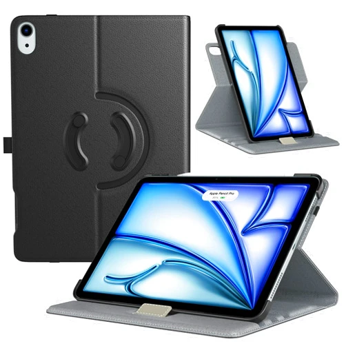 TiMOVO Rotating Case for iPad Air 11 inch M3/M2 (2025/2024), iPad Air 5th/4th Generation 2022/2020, 90 Degree Rotating Protective Stand Cover, Black