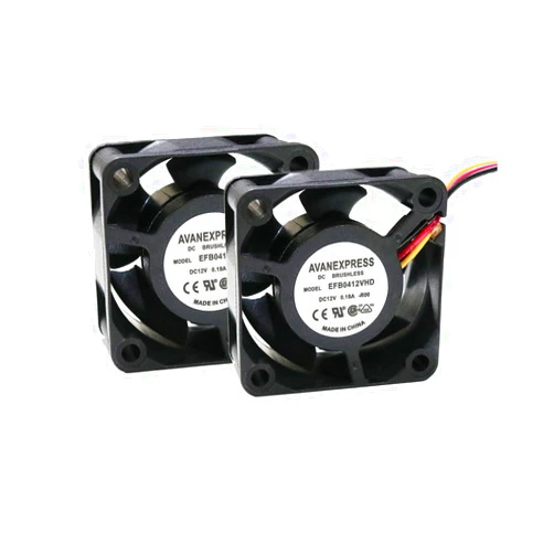 Avanexpress TwinkleBay 40x20mm Cooling Fan, Replacement for Brushless DC EFB0412VHD Cooling Fan High Speed Ball Bearing DC 12V, 40mm x 20mm (Pack of 2)