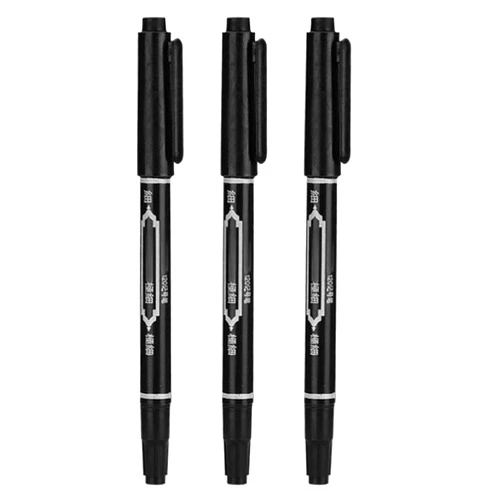 AEIOFU Tattoo Marker Pen Waterproof Skin Marking Pencil Fine Point Body Ink Pen Black 3PCS Semi Permanent Tattoos Temporary Tattoo Pen Body Art Beauty Tool