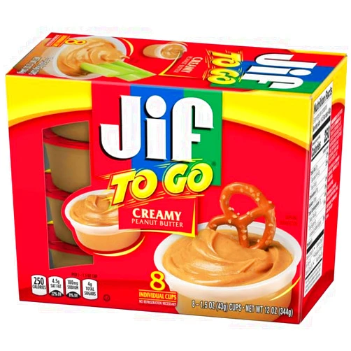 Generic On The Go Creamy Peanut Butter Spread, 8-1.5 Ounce Cups, Smooth and Creamy Texture - Healthy Snack Size Snacking Dip For Fruits and Vegetables -