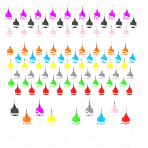 Zhehao 100 Pcs Mini Needles Precision Tip Applicator 10 Ml/0.34 oz Fine Tip Applicator Bottle 10 Color Glue Bottle Needle Squeeze Glue for Liquid Oil DIY Crafts
