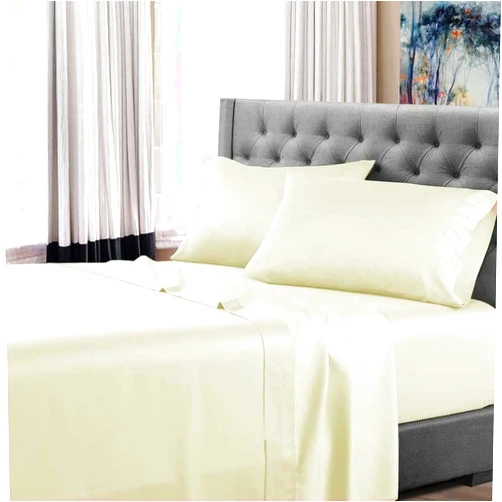 USHA BEDDING'S Giza Cotton Bed Sheet Set (4 PCs) 100% Giza Egyptian Cotton Sheets for Emperor 84