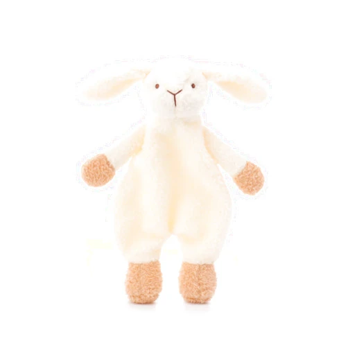 Apricot Lamb Stuffed Animals Security Blanket White Bunny Rabbit Infant Nursery Character Blanket Luxury Snuggler Plush(White Bunny, 10 Inches)