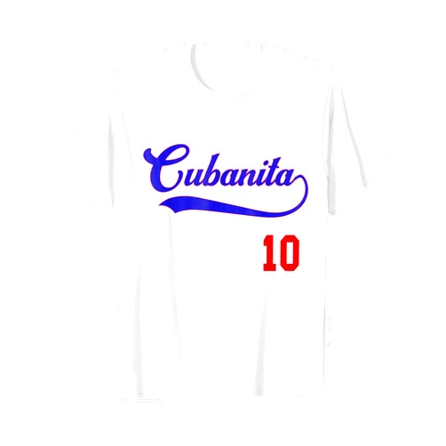 Cuban Pride sayin Cuban American Cubanita Baseball Flag Souvenir Cubana Cuba Women Girl T-Shirt