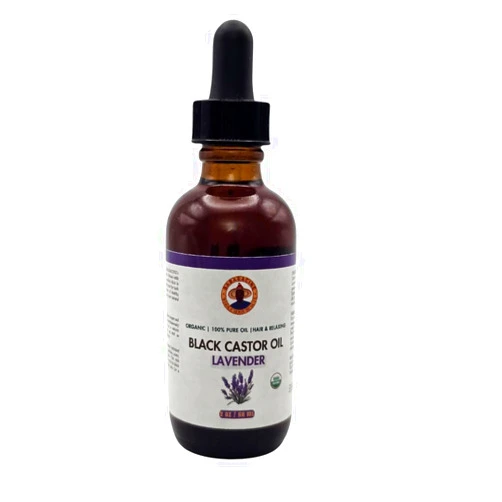 BABARACINE Lavender Castor Oil - Strengthens Hair Follicles, Texture | Organic & 100% Pure, Cold Pressed, Unrefind | Whole Body Moisturizer | Glass Bottle 2 Oz