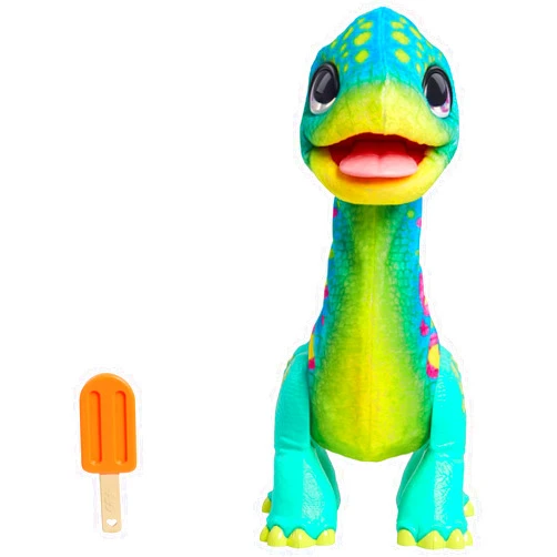 Just Play furReal Snackin’ Sam the Bronto Interactive Toy 11-inch Plush with Motions and Sounds, Kids Toys for Ages 4 Up by Just Play
