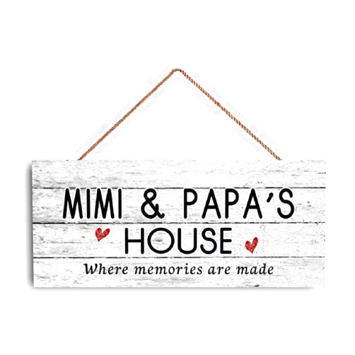 GIMIPATS New Sign Mimi and Papa's House Sign, Where Memories are Made, Distressed Style, Gift for Grandparents, Indoor Outdoor 6