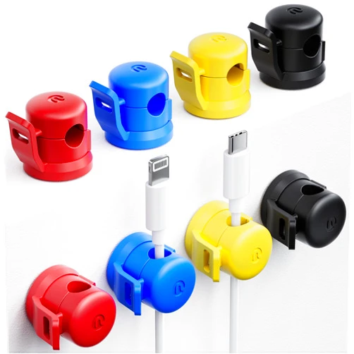 Nulaxy 8 Pack Cord Holder, Adhesive Cable Organizer for Cable Management, Upgraded Cable Clips Phone Charging USB Wire Organizer for Desk Nightstand Car Wall, Compatible with 2.5-7mm Wires (4 Colors)