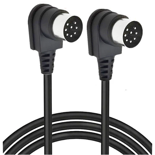 HUHANGGod Dual 90Degree Winkel Großer 8-Pin Din Stecker Zum männlichen Lautsprecher Audio Kabel, 2 X 90Degree Din 8-Pin Verlängerungskabel für Bang und Olufsen B&O PowerLink BeoLab (3 Meter)