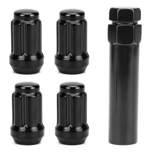dynofit m12x1.5 Wheel Lug Nuts Black, (4+1)12mmx1.5 Spline Lugnuts Aftermarket Tuner YJ MK RT Accord Civic CRV Odyssey Element HR-V Legend XR-V Courier Escape Escort Fiesta Focus Fusion Sierra