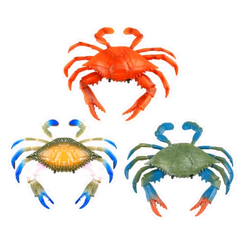 Framendino, 3 Pack Artificial Plastic Crab Decor Simulated Sea Life Animals Figurines