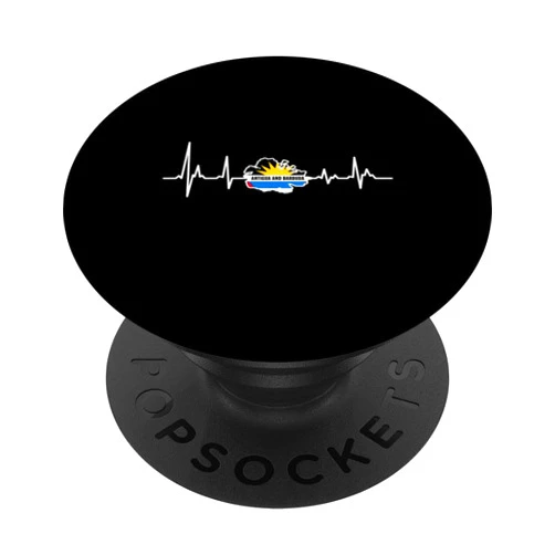 Heart Beat Design Antigua and Barbuda.png Flag Apparel PopSockets Swappable PopGrip