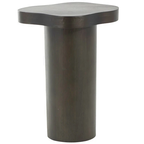 Deco 79 Wood Side End Accent Table Pedestal End Table with Rounded Square Top, Side Table 15