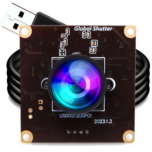 ELP High Speed Wide Angle Global Shutter USB Camera Module for Computer 1080P Mini UVC USB2.0 Webcam Board with 110degree No Distortion Lens AR0234 High Frame 90fps Web PC Camera Board for Laptop
