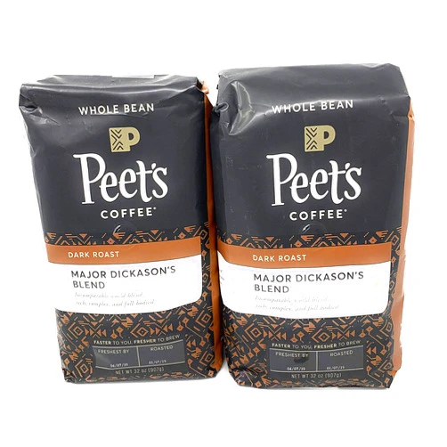 Peet's Coffee Peets Coffee, Major Dickason's Blend, Whole Bean 32oz (Pack of2)