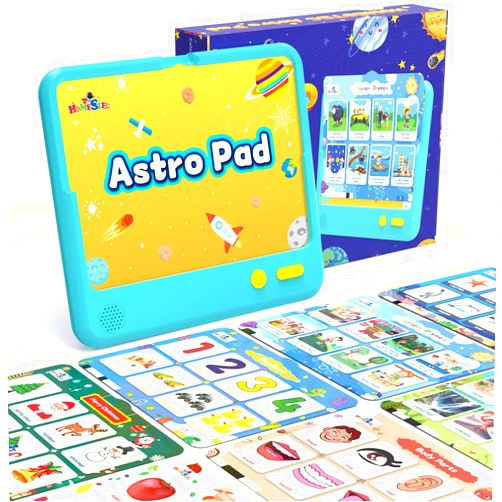 HOMESTEC Astro Pad, Toddler Interactive Learning Toys Ages 3 4 5 6, Kids Educational Tablet Include Sight Words, Nursery Rhymes, Stories, Stocking Stuffers Christmas Birthday Gifts for Boys and Girls
