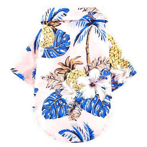 Kosiyi Summer Dog Clothes Boy Girl Dog Hawaiian Shirt Hawaii Style Breathable Cool Costume Beach Seaside Sweatshirt for Small Puppy Polo T-Shirt Pet Outfit, Small
