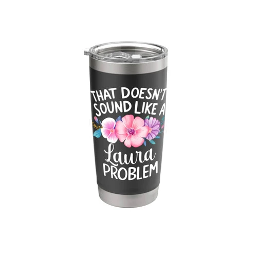 Retro Gift For Women Gift For Laura Laura Personalized Cute Flower Girls Laura Name Stainless Steel Insulated Tumbler
