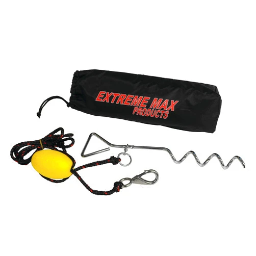 Extreme Max 3006.6826 BoatTector Complete PWC Screw Anchor Kit with Rope, Marker Buoy, and Storage Bag