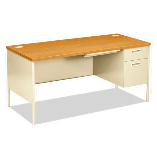 HON P3265RCL Metro Classic Right Pedestal Desk, 66w x 30d, Harvest/Putty