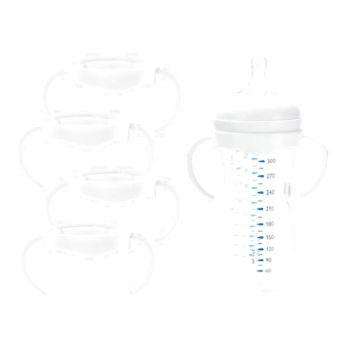 BULGILIA (4 Pack) Bottles Handles for Philips Avent Natural Baby Bottle, Quick Install & Easy for Little Hands to Hold, White