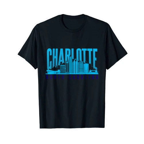 Charlotte Souvenirs Gifts by Sassy Clothings & Co. T-Shirts Charlotte NC Skyline for Women Men Girls & Boys T-Shirt