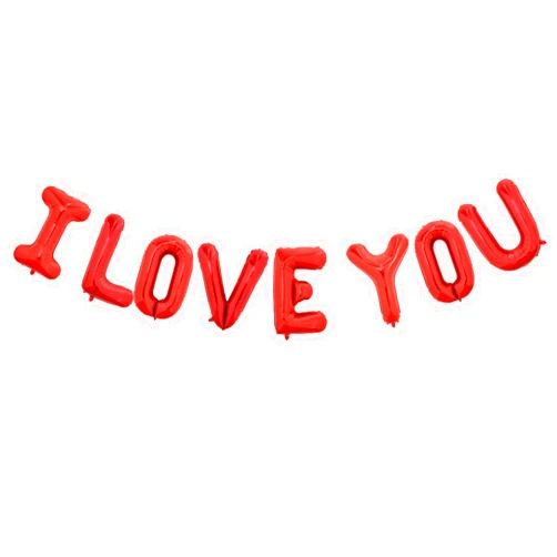 TONIFUL 16 Inch I Love You Balloons Valentine’s Day Decoration Letter Foil Balloons - Perfect for Romantic Valentine's Day Wedding Bridal Shower Anniversary Engagement Party Supplies（Red）