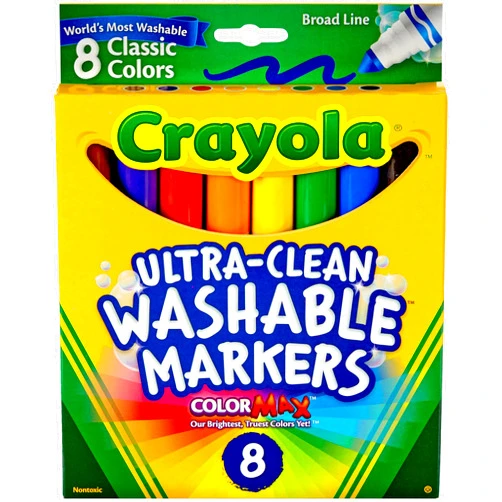 Crayola Ultra-Clean Color Max Broad Line Washable Markers-Classic Colors 8/Pkg
