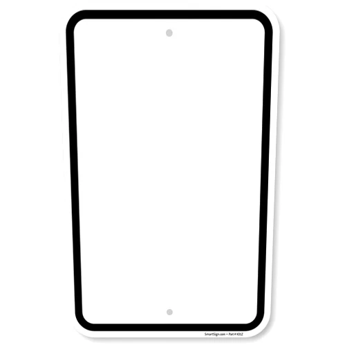 SmartSign 18 x 12 inch “Blank Bordered Parking” Metal Sign, 120 mil Aluminum Composite (ACM), Engineer Grade Reflective Material, Black and White, Made in USA
