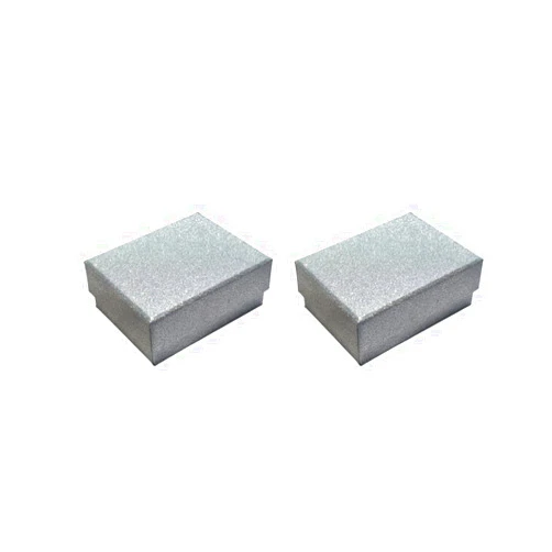 VBHHY Jewelry Gift Boxes 2 Pack 2.75x3.54x1.38 Inch Cardboard Jewelry Boxes,Small Gift Boxes for Jewelry Earrings Necklaces Handmade Bangles Bracelets (Silvery)