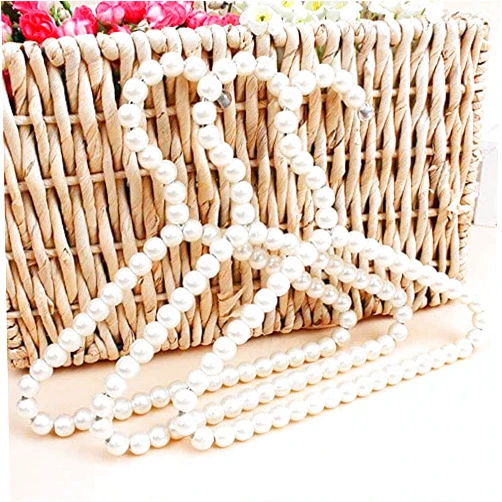BUUEERR 3 Pack White Pearl Beads Metal Elegant Clothes Hangers for Kids Children Pet Dog (3 Pack White)