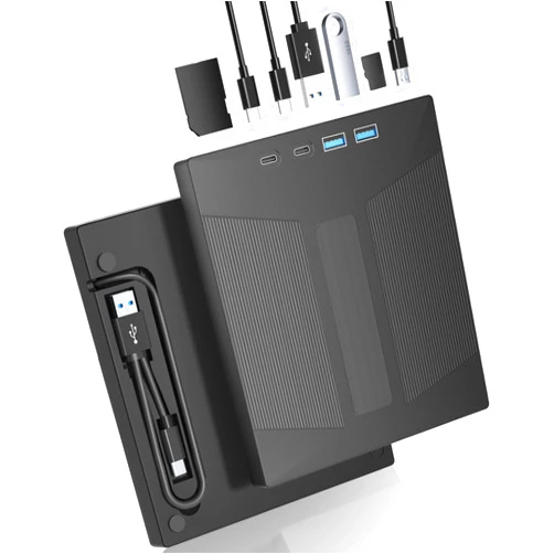 Taopjwr External Blu Ray Drive, 7 IN 1 Portable Blu Ray Burner USB 3.0 Type-C Blu Ray Drive Support 100G Disc Read&Write External Bluray/dvd Drive for PC Compatible with Windows MacOS Linux Laptop Desktop