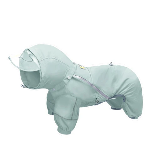 WOOFO Full-Coverage Dog Raincoat, Full Wrap Design for Full Protection, Super Lightweight, Comfortable, Adjustable&Easy to Wear Dog Rain Jacket, Features Detachable Cap&Reflective Strip (Mint, LS)