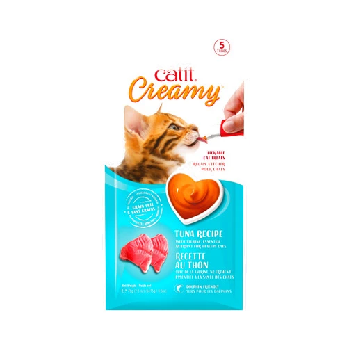 Catit Creamy Lickable Cat Treat – Hydrating and Healthy Treat for Cats of All Ages - Tuna, 5-Pack