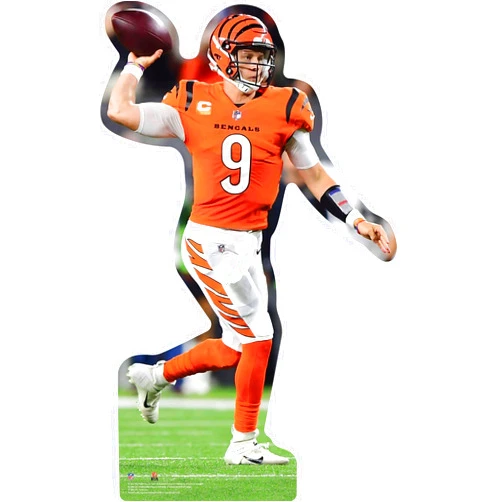 Party City NFL Cincinnati Bengals Joe Burrow Cardboard Cutout, 6’ H, Party Supplies and Decoration, with Easel Stand