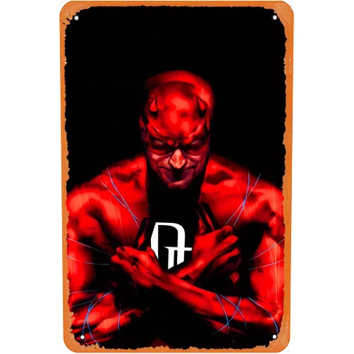 Muecddoa Daredevil comics Vintage Poster Metal Tin Sign Retro Wall Decor for Cafe, Club, Kitchen and home 8 x 12 inch Plaque Poster