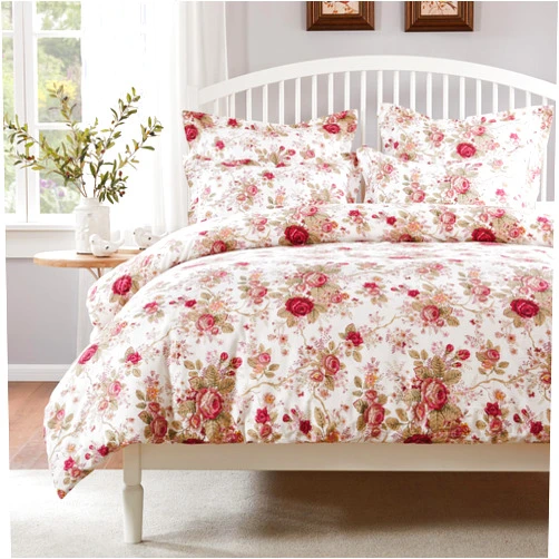 Greenland Home Antique Rose 100% Cotton Floral Duvet Cover Set, 3-Piece King/Cal King, Ivory