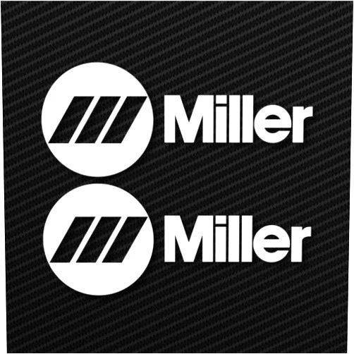 Decals Set of 3 -Miller Welder Wide White Vinyl Sticker