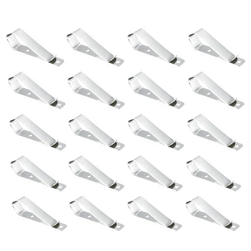 ECUDIS Garage Door Remote Visor Clip, Remote Visor Clips Replacement for Garage Door Remote Openers (Silver, Pack of 20)