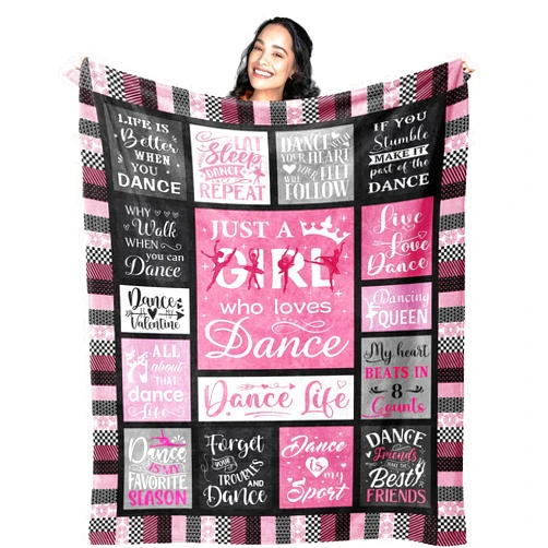 Mcurore Dance Gifts, Dance Recital Gifts for Girls, Dancer Gifts for Girls Teens, Ballet Gifts for Her, Dance Gifts for Teacher, Ballerina Gifts, Gifts for Dancers, Dance Stuff Dancing Blanket 60