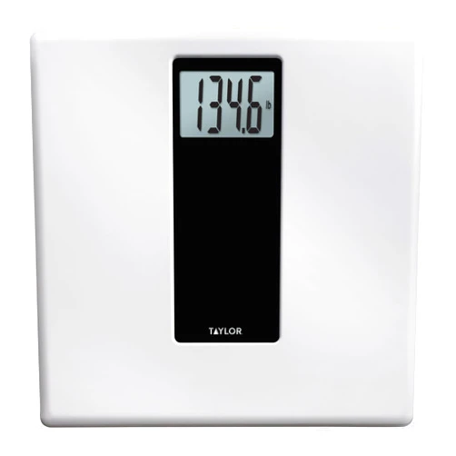 Taylor Digital Glass Bathroom Scale for Body Weight, 400 lb Capacity, Durable Tempered Glass Platform and Easy to Read, White