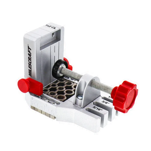 Milescraft 1334 Joint Master – Self-Clamping Aluminum Doweling Jig. Creates Edge, Corner, and Surface Joints. Includes Centering Spacers. For 1/4in, 5/16in, and 3/8in Dowel Pins