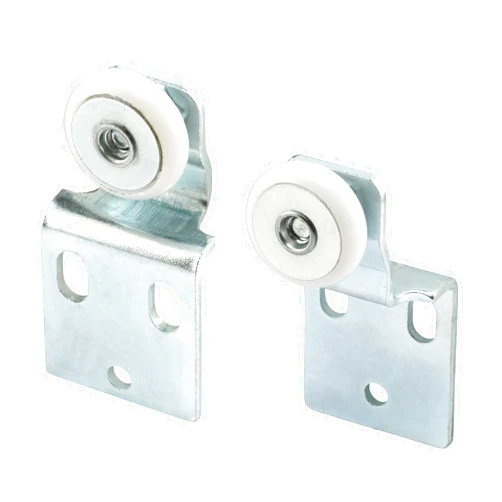 Prime-Line N 7533 Sliding Closet Door Roller Kit, 3/4 In. Wheel Diameter, Convex (Round) Edge Plastic, Stamped Steel Construction, Includes 3/8 and 1/2 In. Offset Pairs (2 Pack)