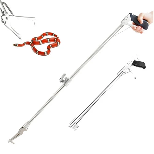 V-CHEETONG Snake Tong Collapsible Reptile Grabber Rattle Snake Catcher Stainless Steel Wide Jaw Handling Tool with Lock and Comfortable Grip Handle (27/39/47/60/79 inches) (60 inch-Collapsible)