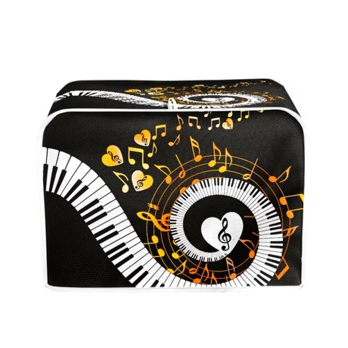 Hechitok Music Piano Toaster Oven Covers Quilted Toaster Cover Kitchen Small Appliance Covers Fits for Most Standard Toasters, Universal Size Microwave Oven Dustproof Cover